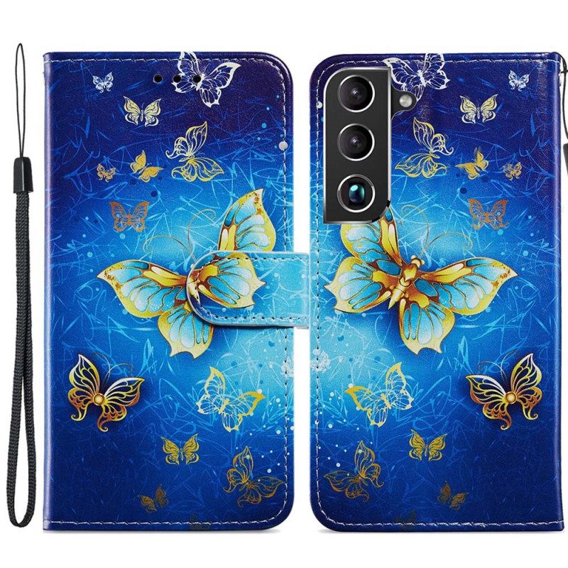 Custodia in pelle Samsung Galaxy S22 Plus 5G Volo Di Farfalle