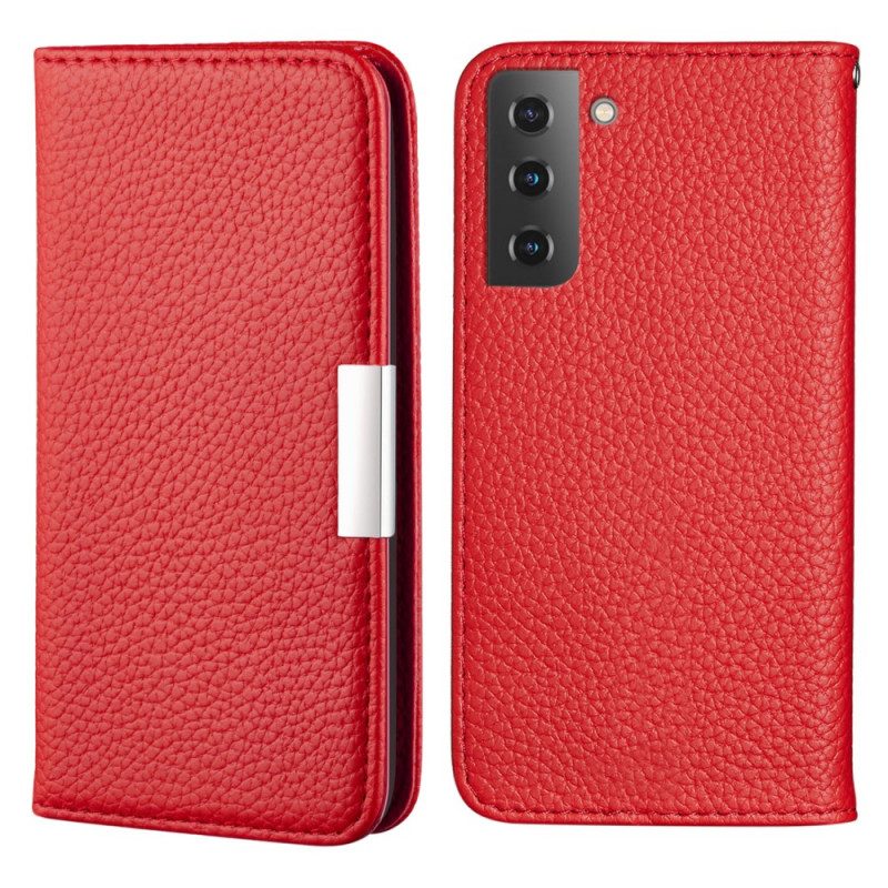 Folio Cover Samsung Galaxy S22 Plus 5G Custodia in pelle Ecopelle Litchi Ultra Chic