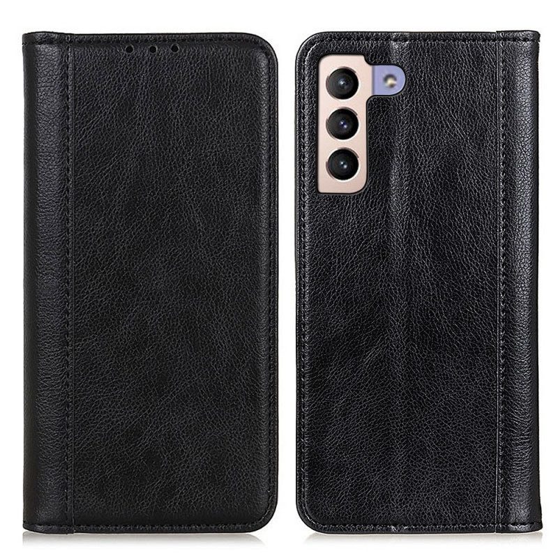 Folio Cover Samsung Galaxy S22 Plus 5G Custodia in pelle Eleganza Split Litchi Leather