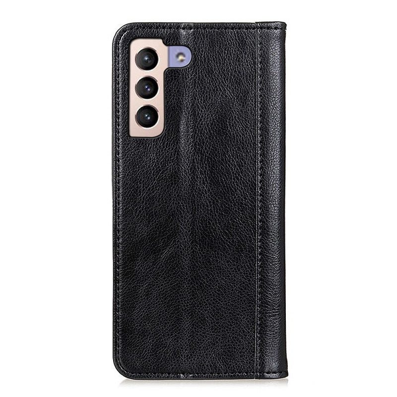 Folio Cover Samsung Galaxy S22 Plus 5G Custodia in pelle Eleganza Split Litchi Leather