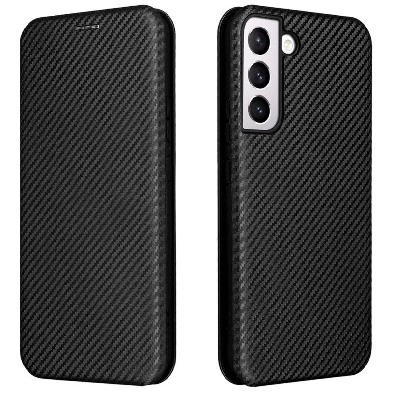 Folio Cover Samsung Galaxy S22 Plus 5G Custodia in pelle Fibra Di Carbonio