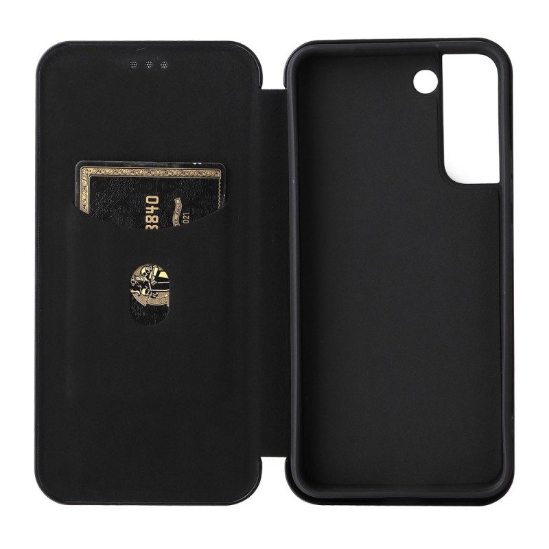 Folio Cover Samsung Galaxy S22 Plus 5G Custodia in pelle Fibra Di Carbonio