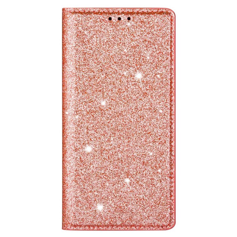 Folio Cover Samsung Galaxy S22 Plus 5G Custodia in pelle Stile Paillettes