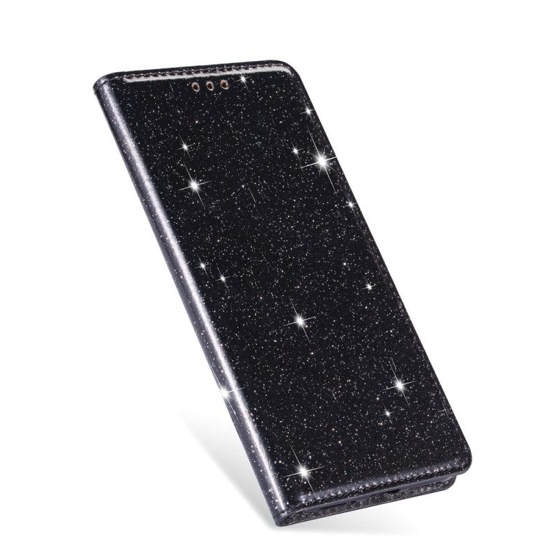 Folio Cover Samsung Galaxy S22 Plus 5G Custodia in pelle Stile Paillettes