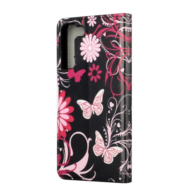 Folio Cover Samsung Galaxy S22 Plus 5G Farfalle E Fiori