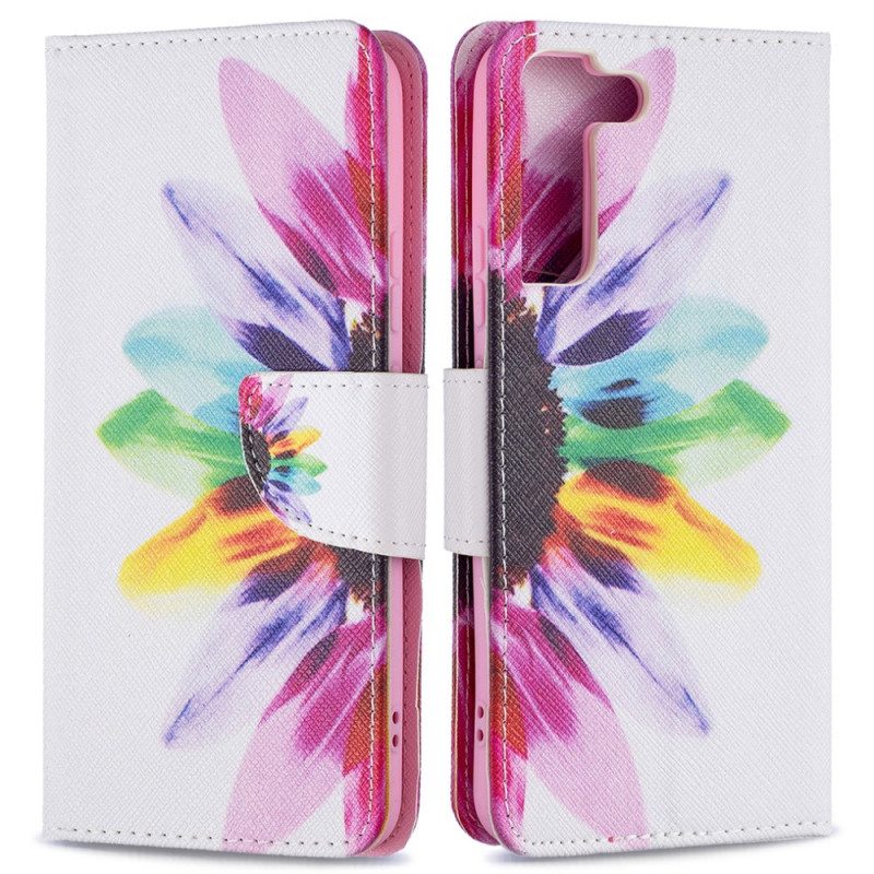 Folio Cover Samsung Galaxy S22 Plus 5G Fiore Dell'acquerello