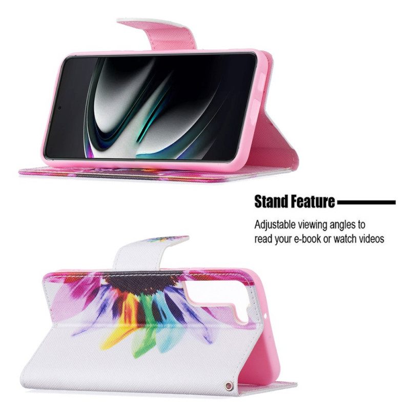 Folio Cover Samsung Galaxy S22 Plus 5G Fiore Dell'acquerello