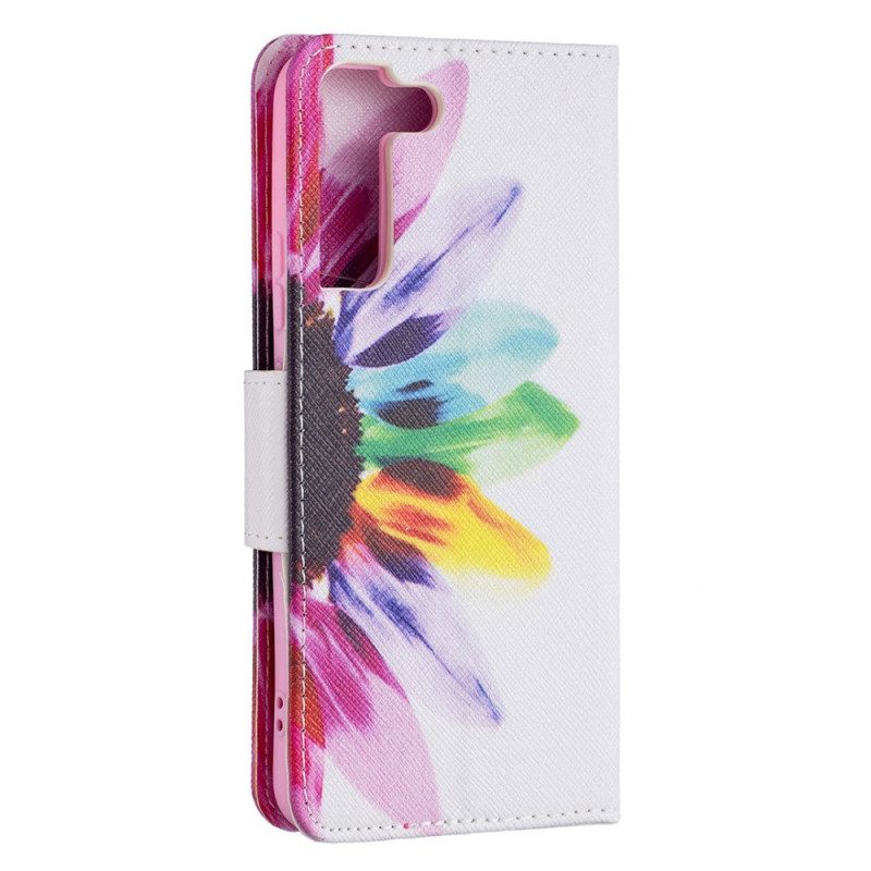 Folio Cover Samsung Galaxy S22 Plus 5G Fiore Dell'acquerello