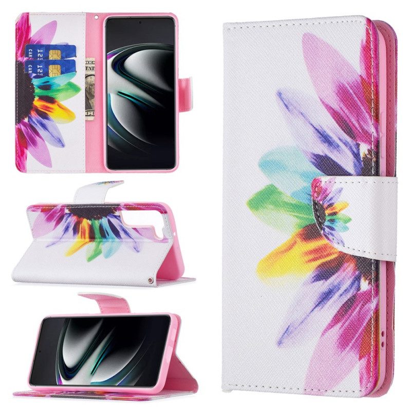 Folio Cover Samsung Galaxy S22 Plus 5G Fiore Dell'acquerello