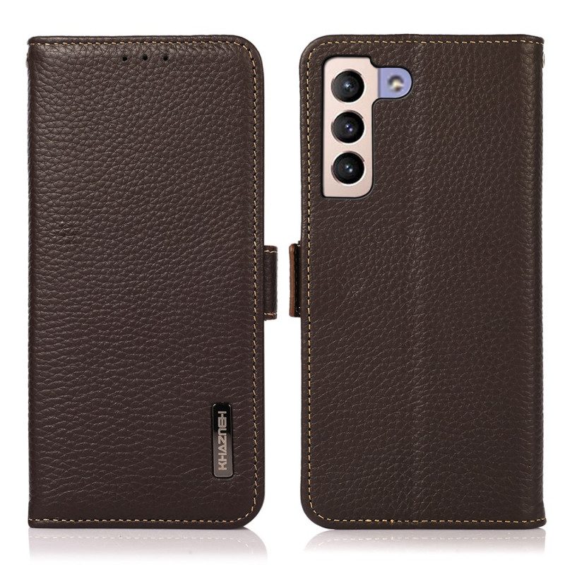 Folio Cover Samsung Galaxy S22 Plus 5G Pelle Litchi Khazneh Rfid