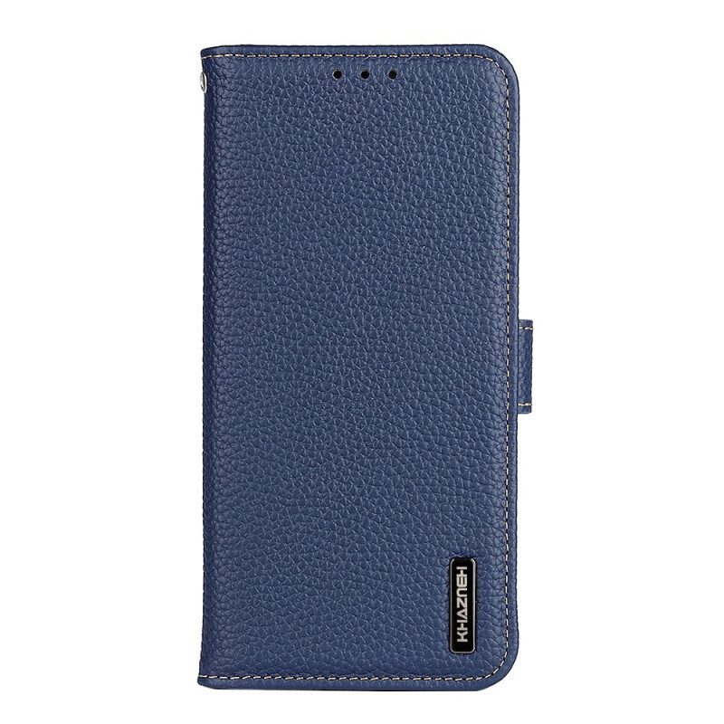 Folio Cover Samsung Galaxy S22 Plus 5G Vera Pelle Di Litchi Khazneh