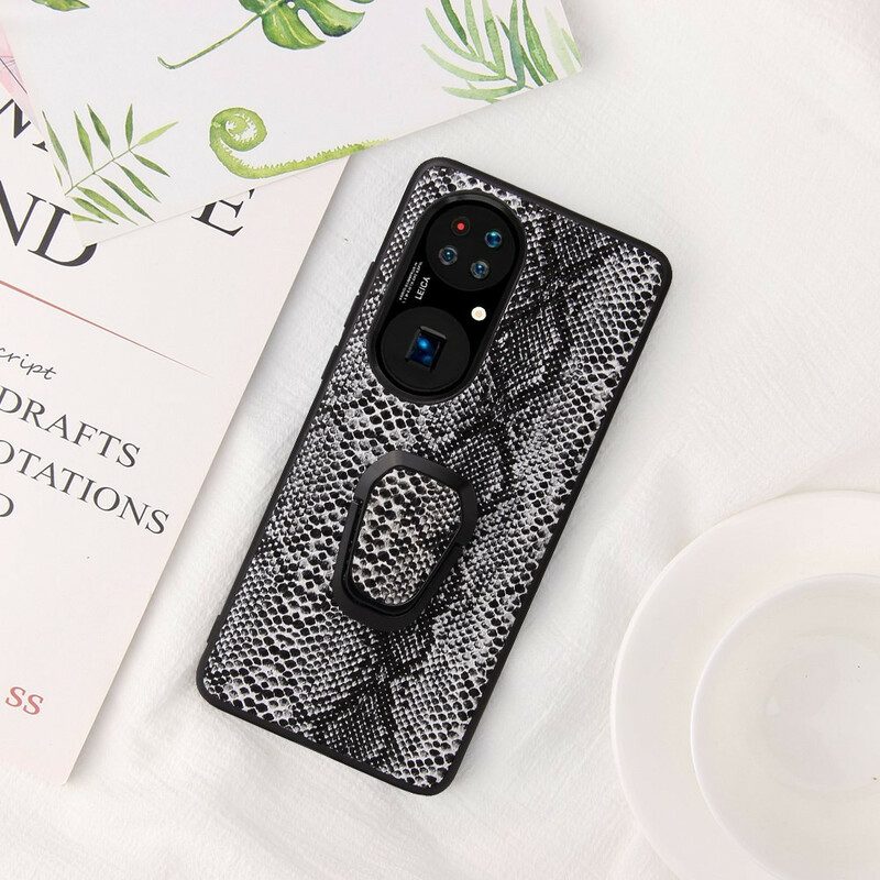 Cover Huawei P50 Pro Porta Anelli Stile Serpente