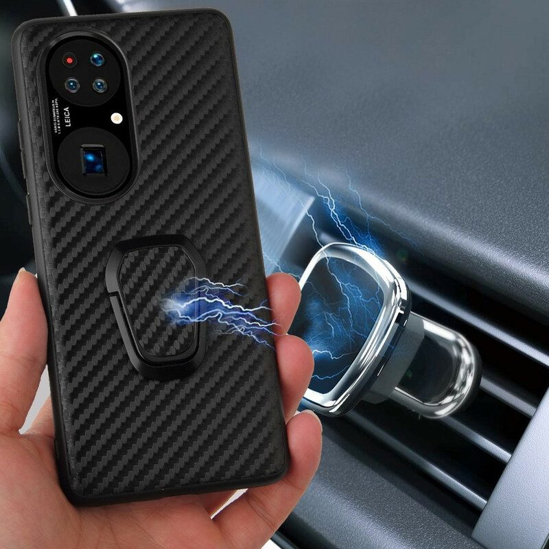 Cover Huawei P50 Pro Porta Anelli Stile Serpente