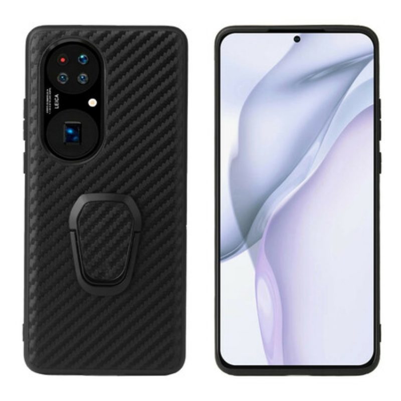 Cover Huawei P50 Pro Supporto Anello In Fibra Di Carbonio