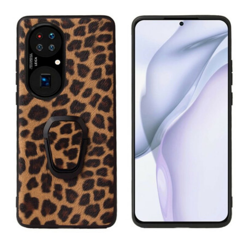 Cover Huawei P50 Pro Supporto Per Anello Stile Leopardo