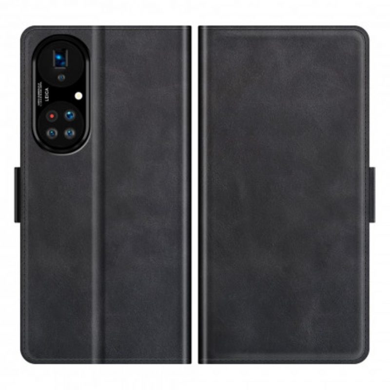 Custodia in pelle Huawei P50 Pro Design In Pelle Stile