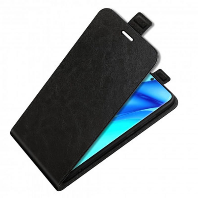 Custodia in pelle Huawei P50 Pro Folio Cover Ribalta Verticale Effetto Pelle