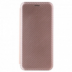 Folio Cover Huawei P50 Pro Custodia in pelle Fibra Di Carbonio