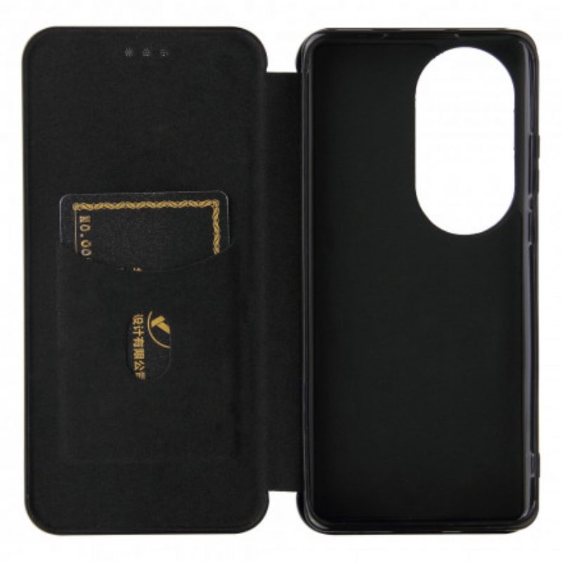 Folio Cover Huawei P50 Pro Custodia in pelle Fibra Di Carbonio