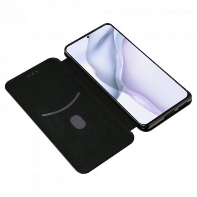 Folio Cover Huawei P50 Pro Custodia in pelle Fibra Di Carbonio