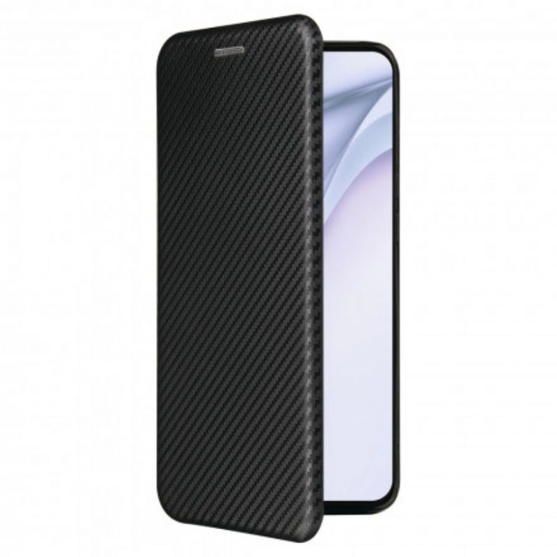 Folio Cover Huawei P50 Pro Custodia in pelle Fibra Di Carbonio