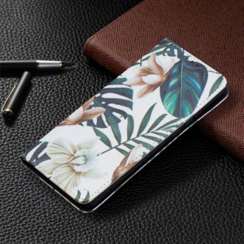 Folio Cover Huawei P50 Pro Custodia in pelle Foglie