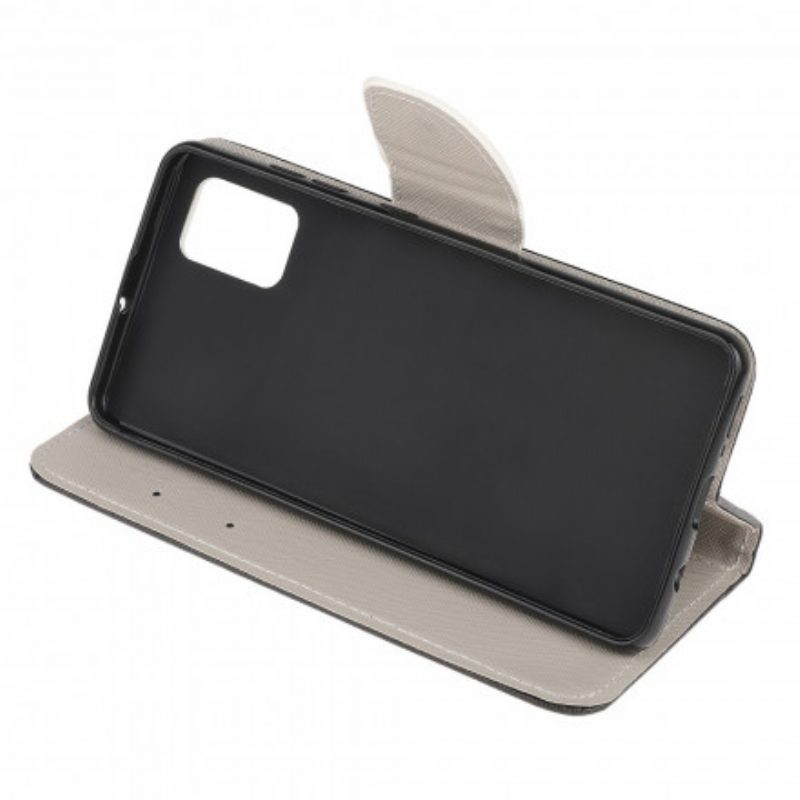 Custodia in pelle Moto G100 Farfalle