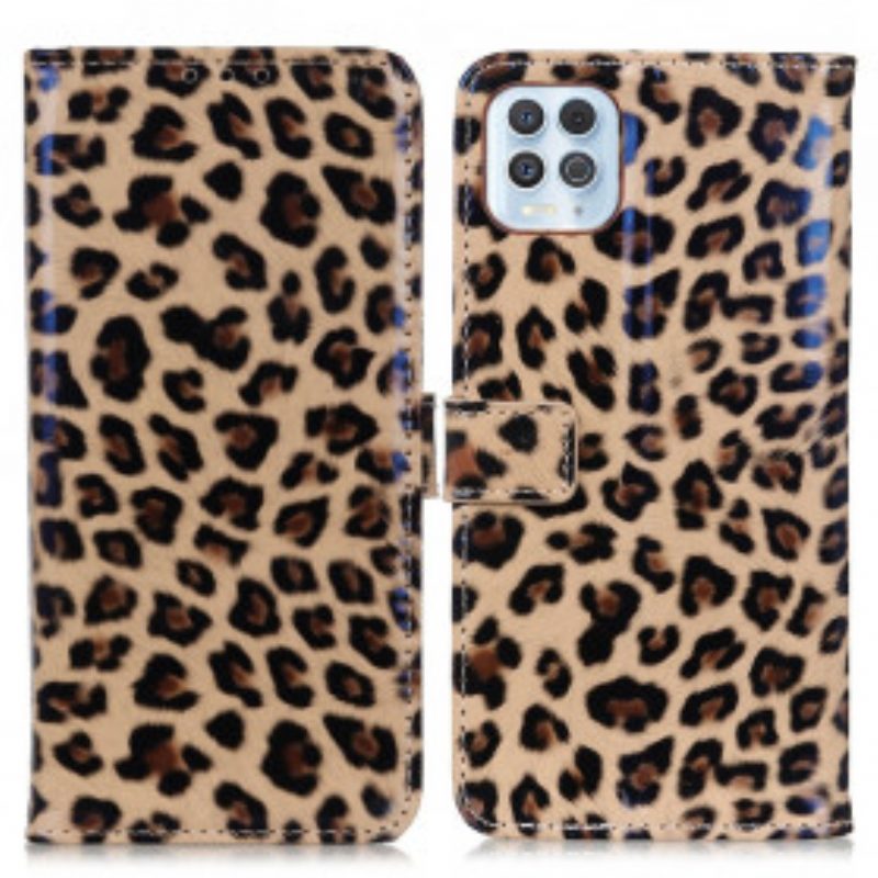 Custodia in pelle Moto G100 Leopardo