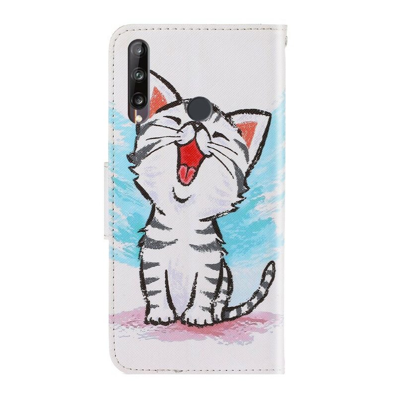 Custodia A Portafoglio Huawei P40 Lite E Gattino Strappy