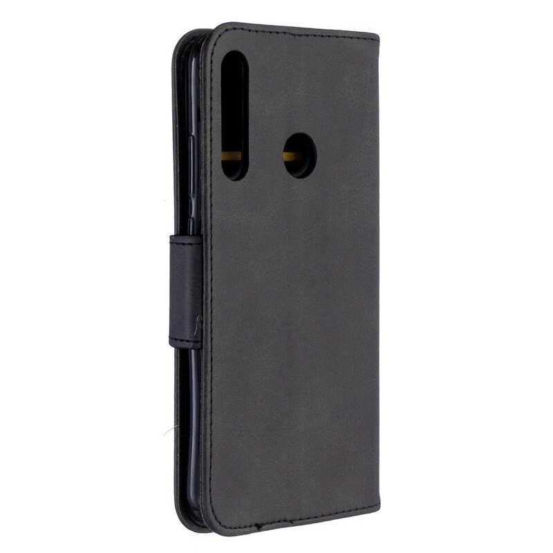 Custodia in pelle Huawei P40 Lite E Folio Cover Lembo Liscio Obliquo