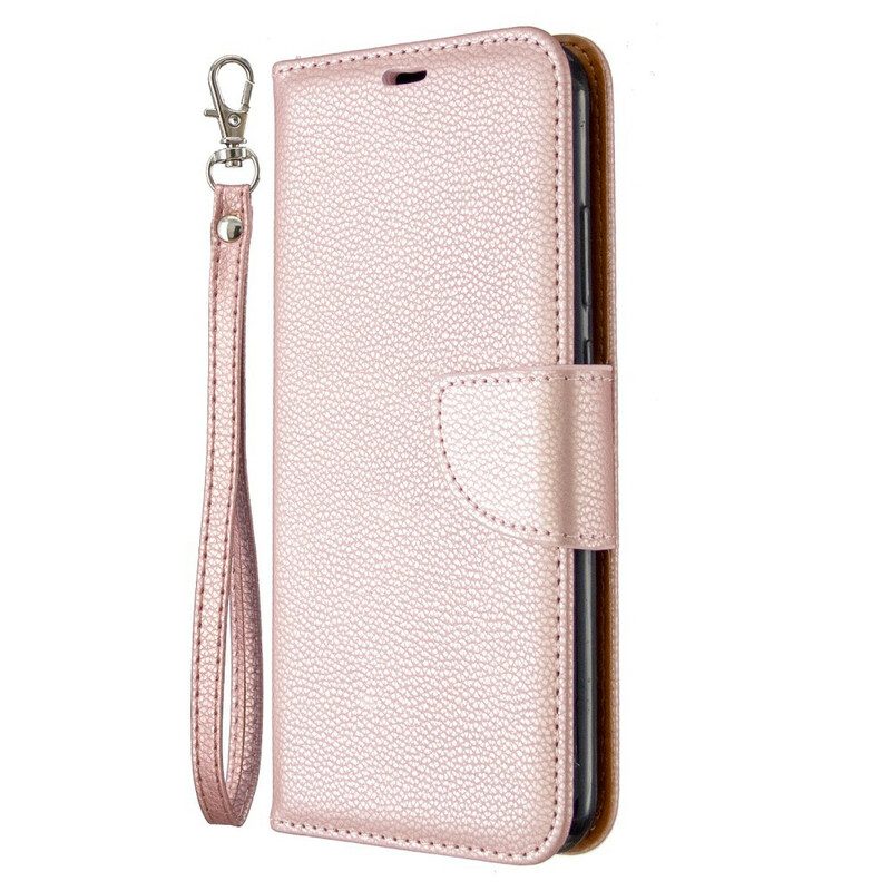 Custodia in pelle Huawei P40 Lite E Folio Cover Litchi Rabat Obliquo