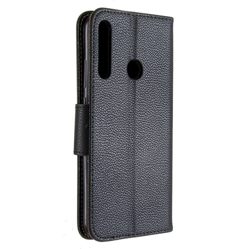 Custodia in pelle Huawei P40 Lite E Folio Cover Litchi Rabat Obliquo