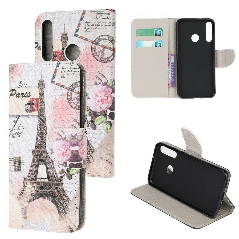 Folio Cover Huawei P40 Lite E Retrò Torre Eiffel