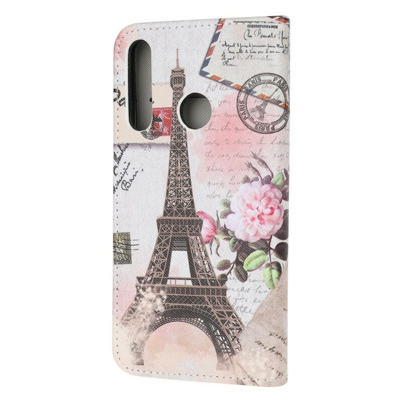 Folio Cover Huawei P40 Lite E Retrò Torre Eiffel