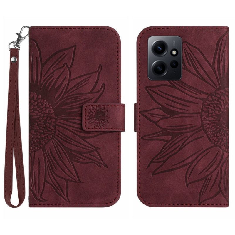 Custodia A Portafoglio Xiaomi Redmi Note 12 4G Girasole Strappy