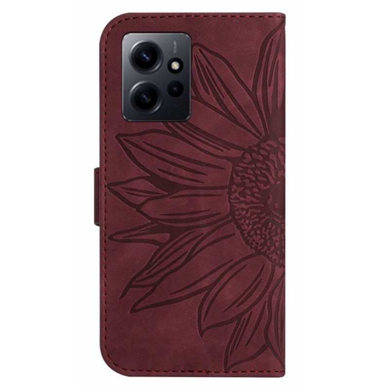 Custodia A Portafoglio Xiaomi Redmi Note 12 4G Girasole Strappy