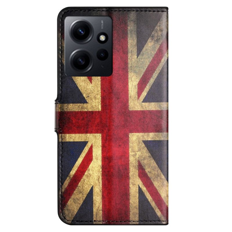 Custodia in pelle Xiaomi Redmi Note 12 4G Bandiera Inglese