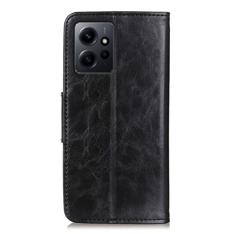 Custodia in pelle Xiaomi Redmi Note 12 4G Chiusura Reversibile In Pelle Crosta