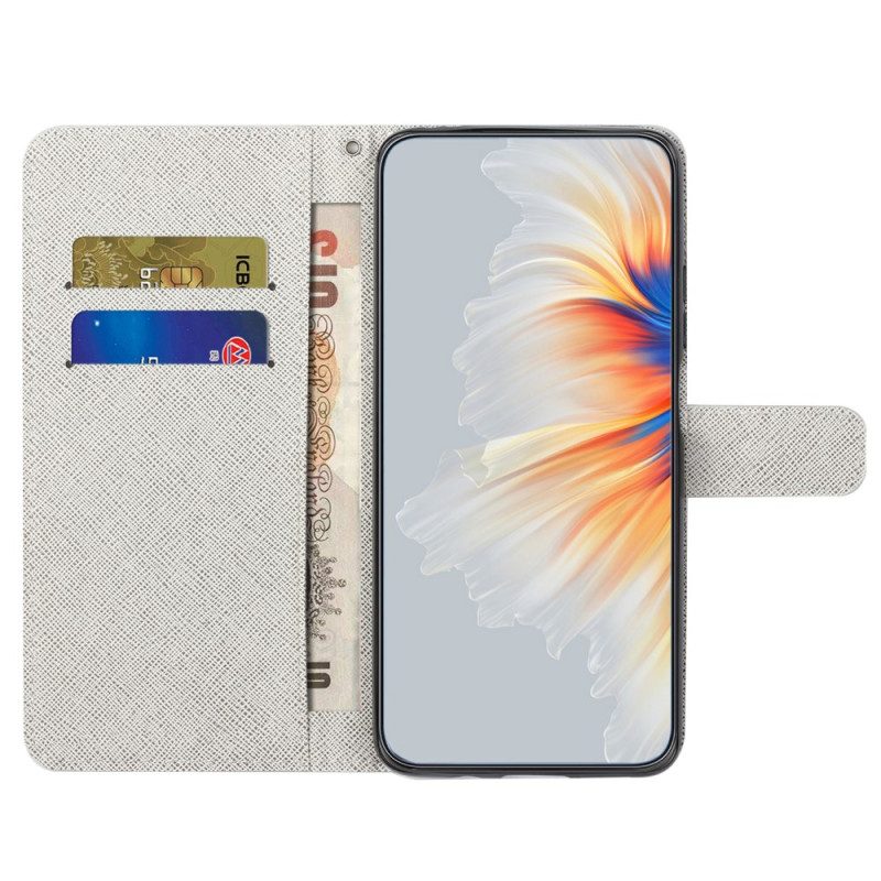 Custodia in pelle Xiaomi Redmi Note 12 4G Cinturino Lunare Fiori