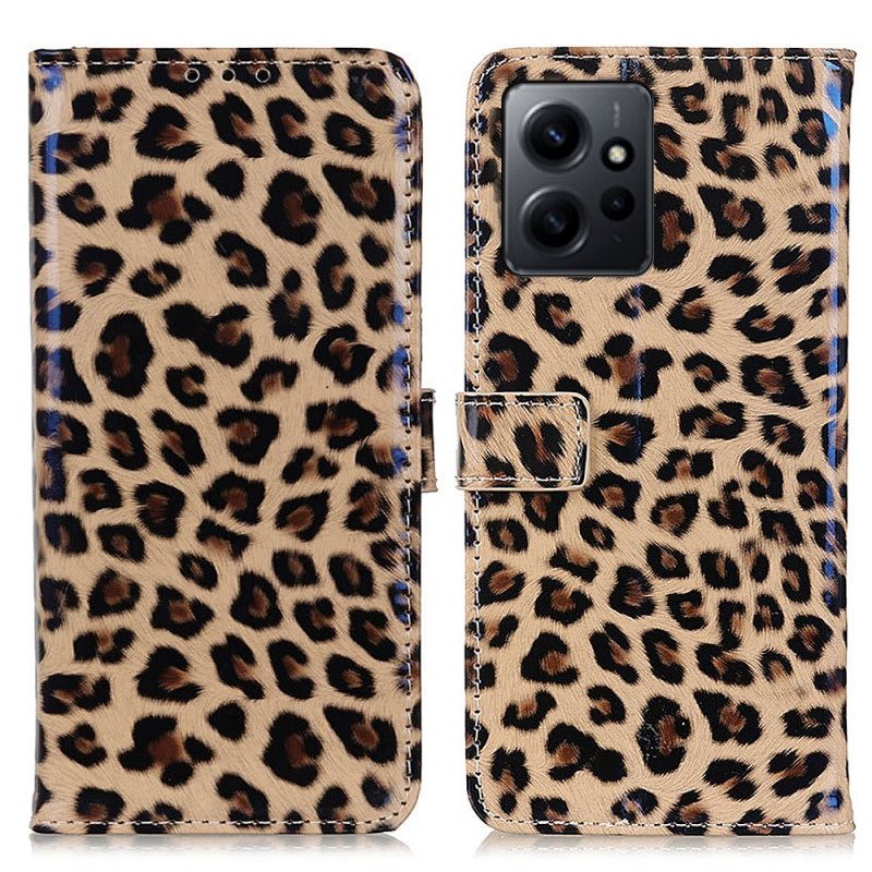 Custodia in pelle Xiaomi Redmi Note 12 4G Effetto Pelle Di Leopardo