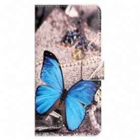 Custodia in pelle Xiaomi Redmi Note 12 4G Farfalla Blu