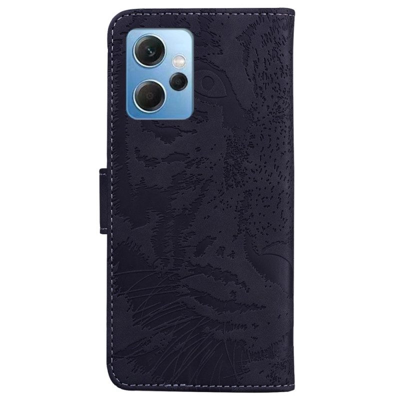 Custodia in pelle Xiaomi Redmi Note 12 4G Impronta Di Tigre