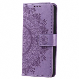 Custodia in pelle Xiaomi Redmi Note 12 4G Mandala Sole Con Cordino