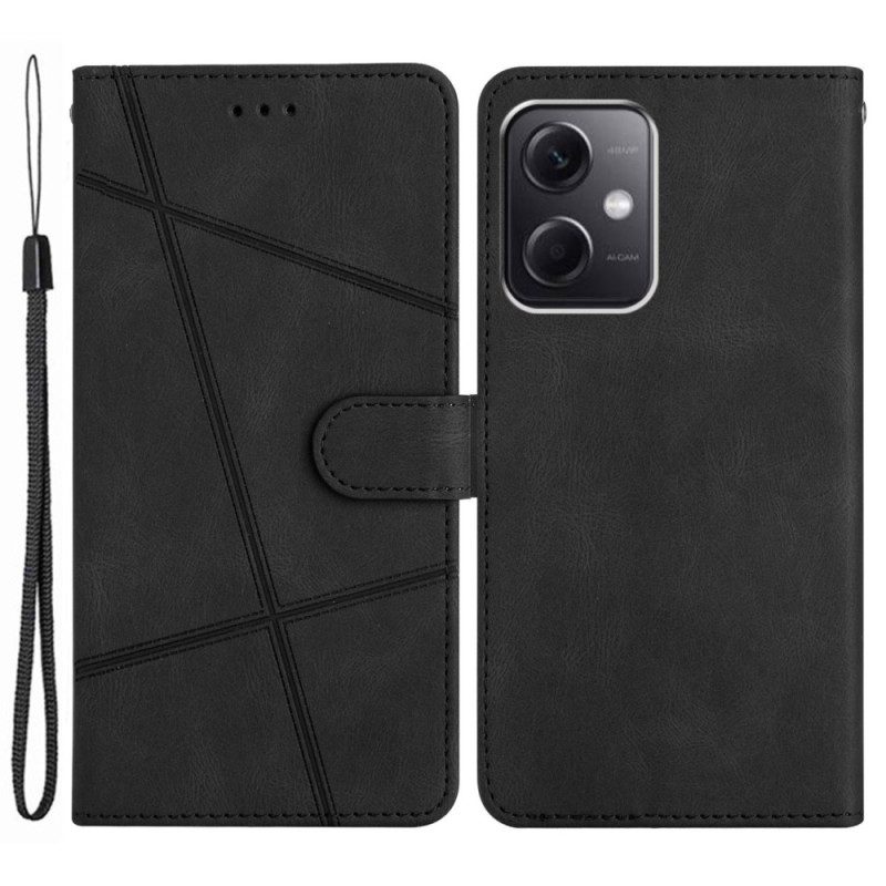 Custodia in pelle Xiaomi Redmi Note 12 4G Strappy Geometrico