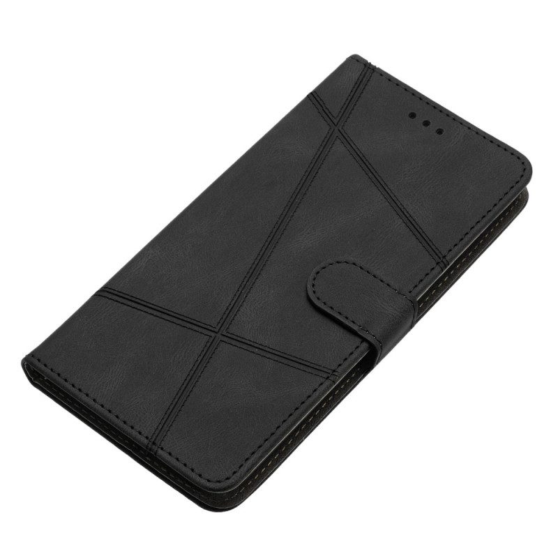 Custodia in pelle Xiaomi Redmi Note 12 4G Strappy Geometrico