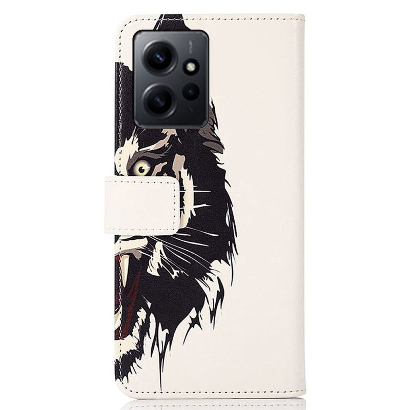 Custodia in pelle Xiaomi Redmi Note 12 4G Tigre Feroce