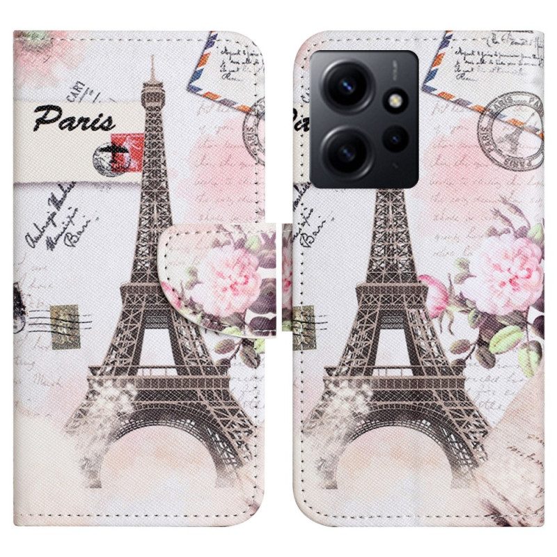 Custodia in pelle Xiaomi Redmi Note 12 4G Torre Eiffel