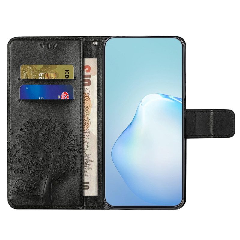 Folio Cover Xiaomi Redmi Note 12 4G Albero E Gatto Strappy