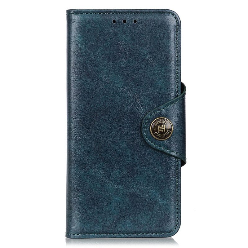 Folio Cover Xiaomi Redmi Note 12 4G Bottone Khazneh In Finta Pelle Verniciata