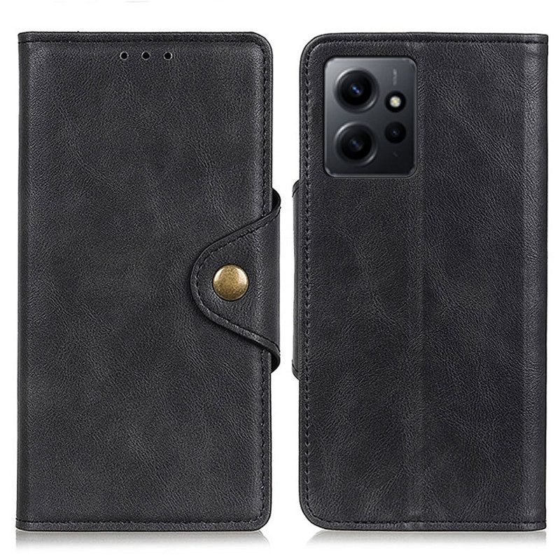 Folio Cover Xiaomi Redmi Note 12 4G Bottone Magnetico In Ecopelle